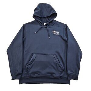 BAWS Pullover Hoodie Adult LG Navy Blue Long Sleeve Fleece Well Made EUC Logo